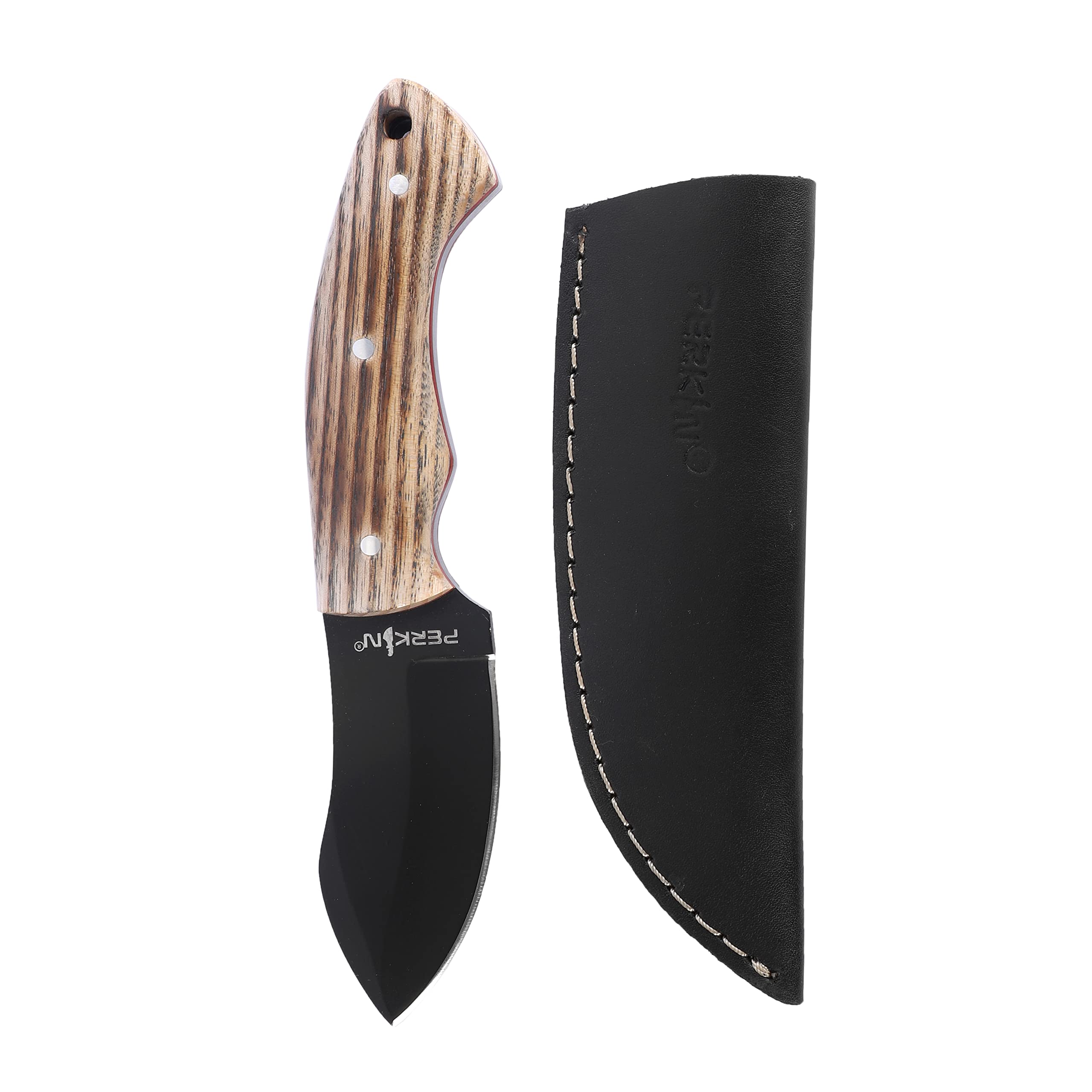 Perkin Full Tang Fixed Blade Hunting Knife with Leather Sheath - ASH50 | Durable Outdoor Survival Knife for Camping, Hunting & Bushcraft