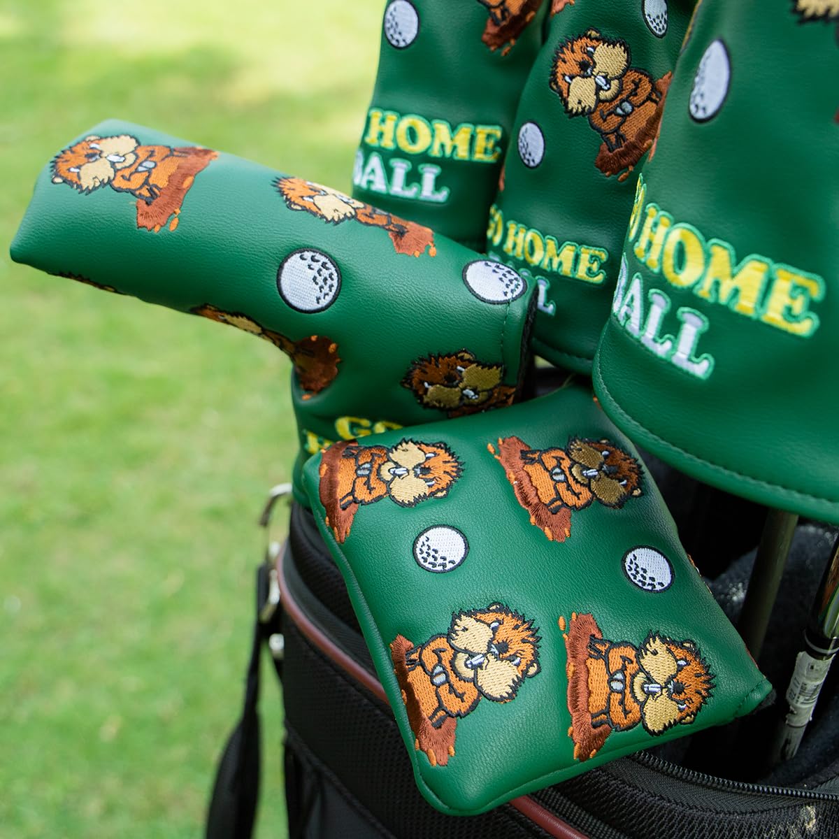Barudan Golf Head Covers Set - Driver, 3 Wood, Hybrid, Putter & Fairway Rescue Wood Headcovers - Compatible with Cobra, Taylormade, Ping Golf Clubs | Perfect for Golf Course Protection & Club Organization