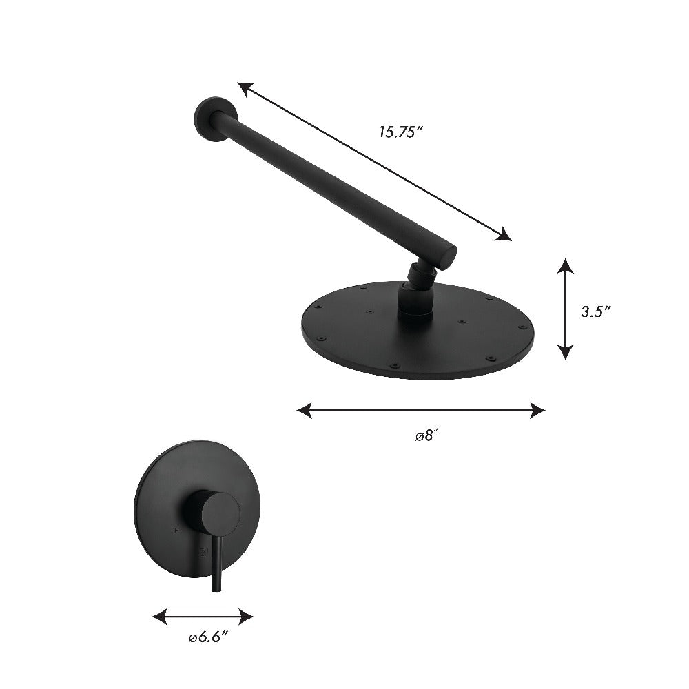 ZLINE El Dorado Rainfall Shower Faucet in Matte Black - High Pressure Luxury Showerhead for Modern Bathroom, Spa & Master Suite (ELD SHF MB)