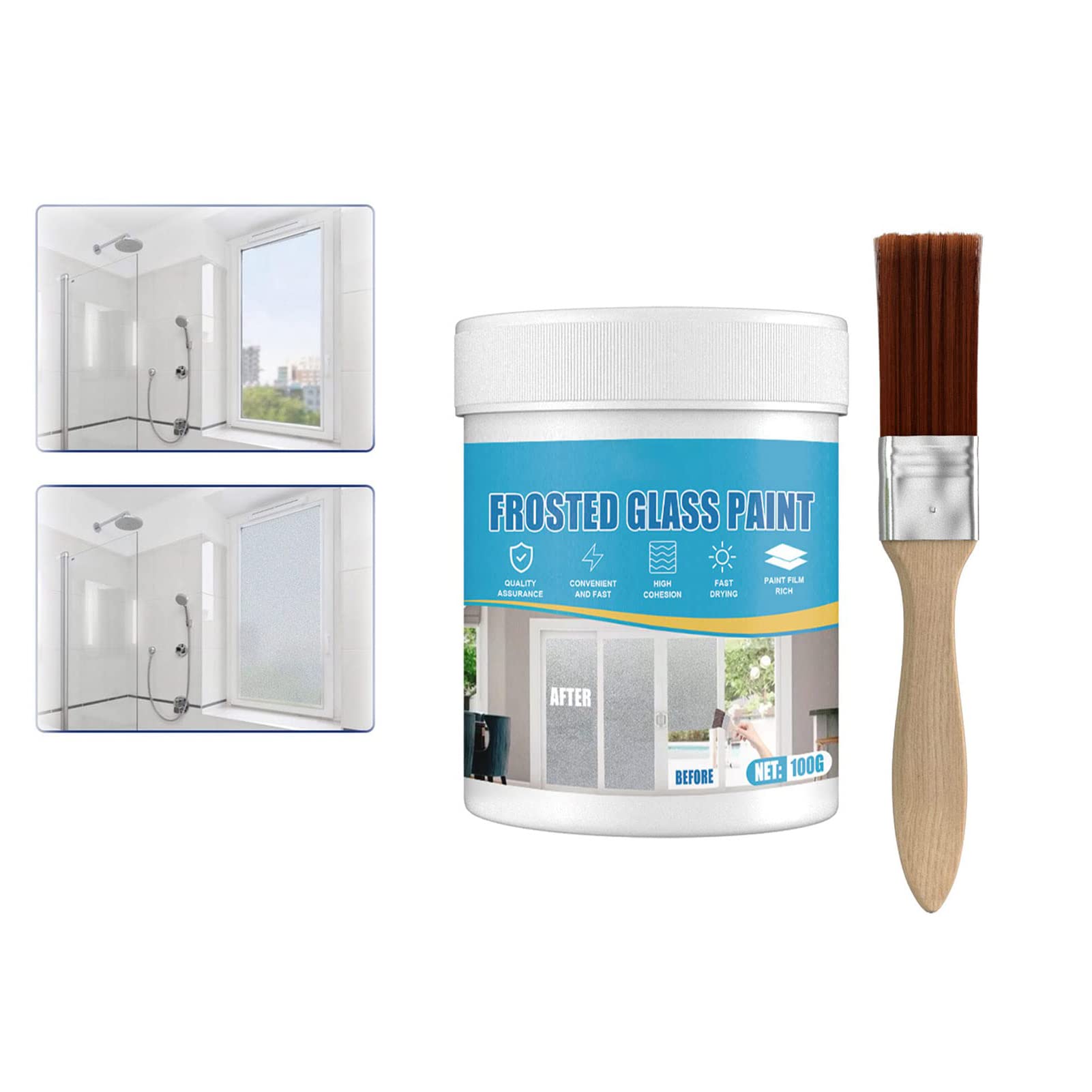 MQSHUHENMY Frosted Glass Spray Paint for Windows & Doors - Matte Hazy Finish DIY Privacy Film (1Pcs) - Perfect for Bathroom Windows, Office Partitions, and Glass Cabinet Doors