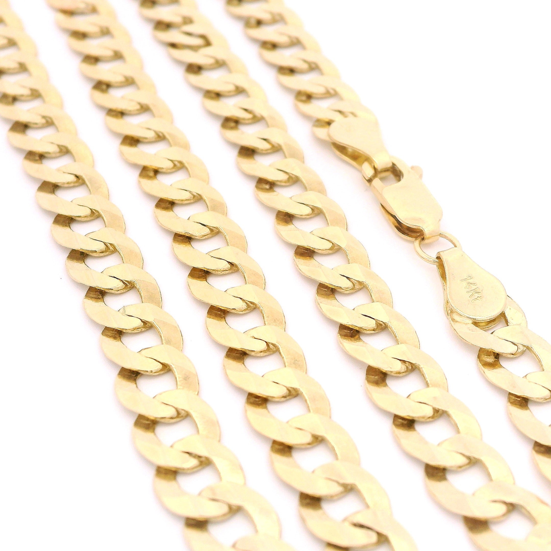 14K Solid Gold Cuban Curb Chain Necklace - 7MM Width, 26 Inches Length - Premium Men's & Women's Jewelry for Gifts, Parties & Everyday Wear | JTJ™