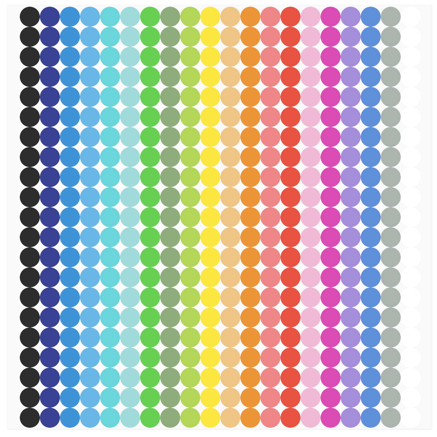 6720 PCS Color Coding Dot Stickers - 20 Assorted Colors Small Round Labels for Office, Classroom, Organizing, Filing & DIY Crafts