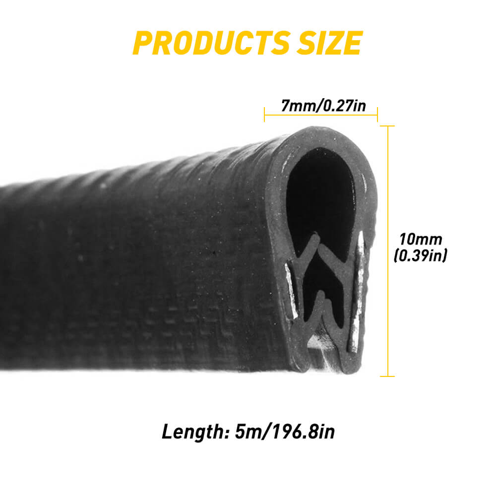 Universal T, U, D Shaped & 5-Hole Rubber Car Window Weatherstrip Seal - Perfect for Auto Glass Replacement, Door Edge Protection and Noise Reduction