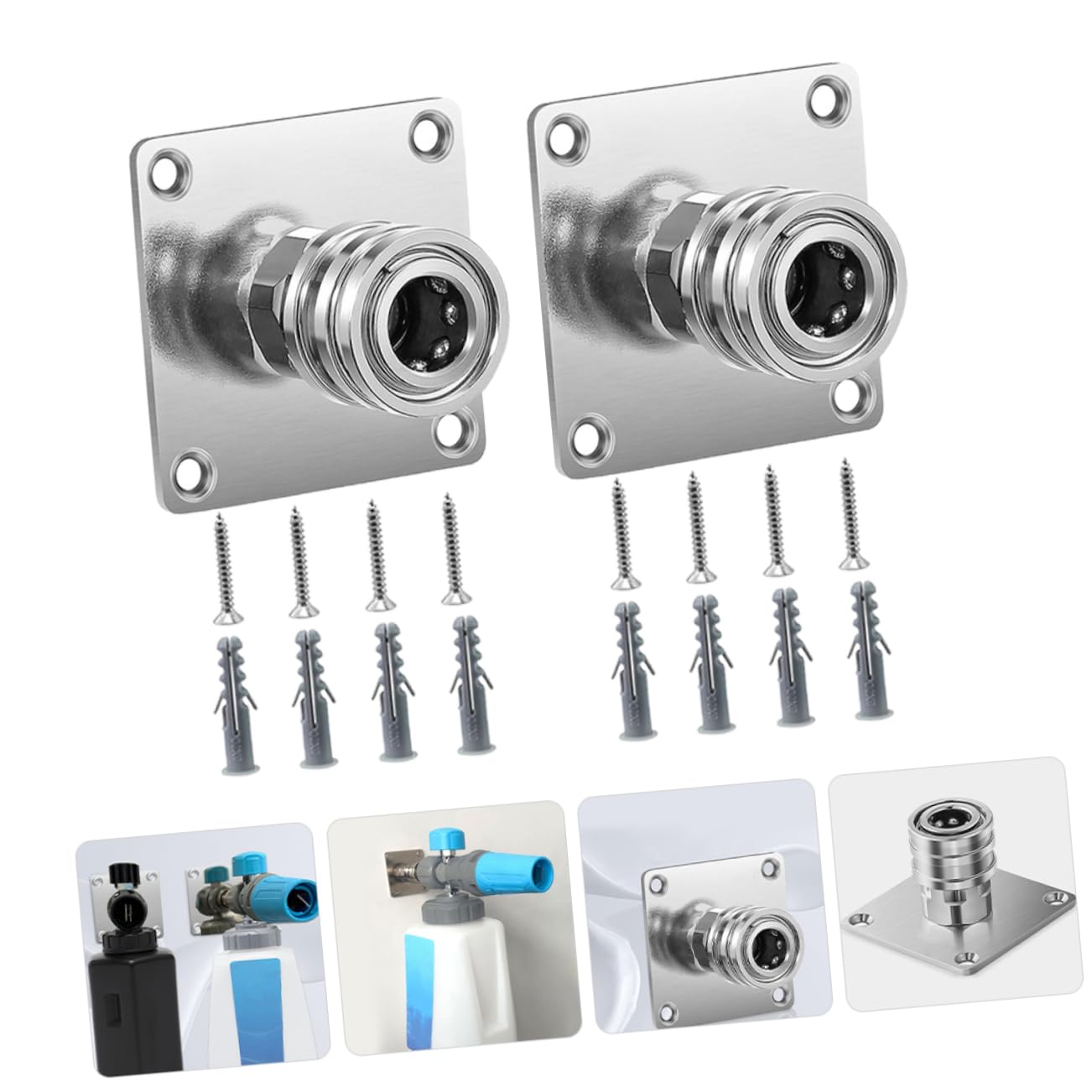 IWOWHERO 2 Mount Pressure Washer Holder Organizer - Heavy Duty Wall Mount Rack for High Pressure Washers, Cleaning Machine Accessories & Parts - Perfect for Garage, Car Wash & Outdoor Cleaning Storage