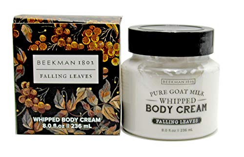 Beekman 1802 Falling Leaves Whipped Body Cream - 8 oz Moisturizing Lotion for Dry Skin, Natural Hydration, Fall Seasonal Scent | Perfect for Autumn Skincare Routine & Gift Giving