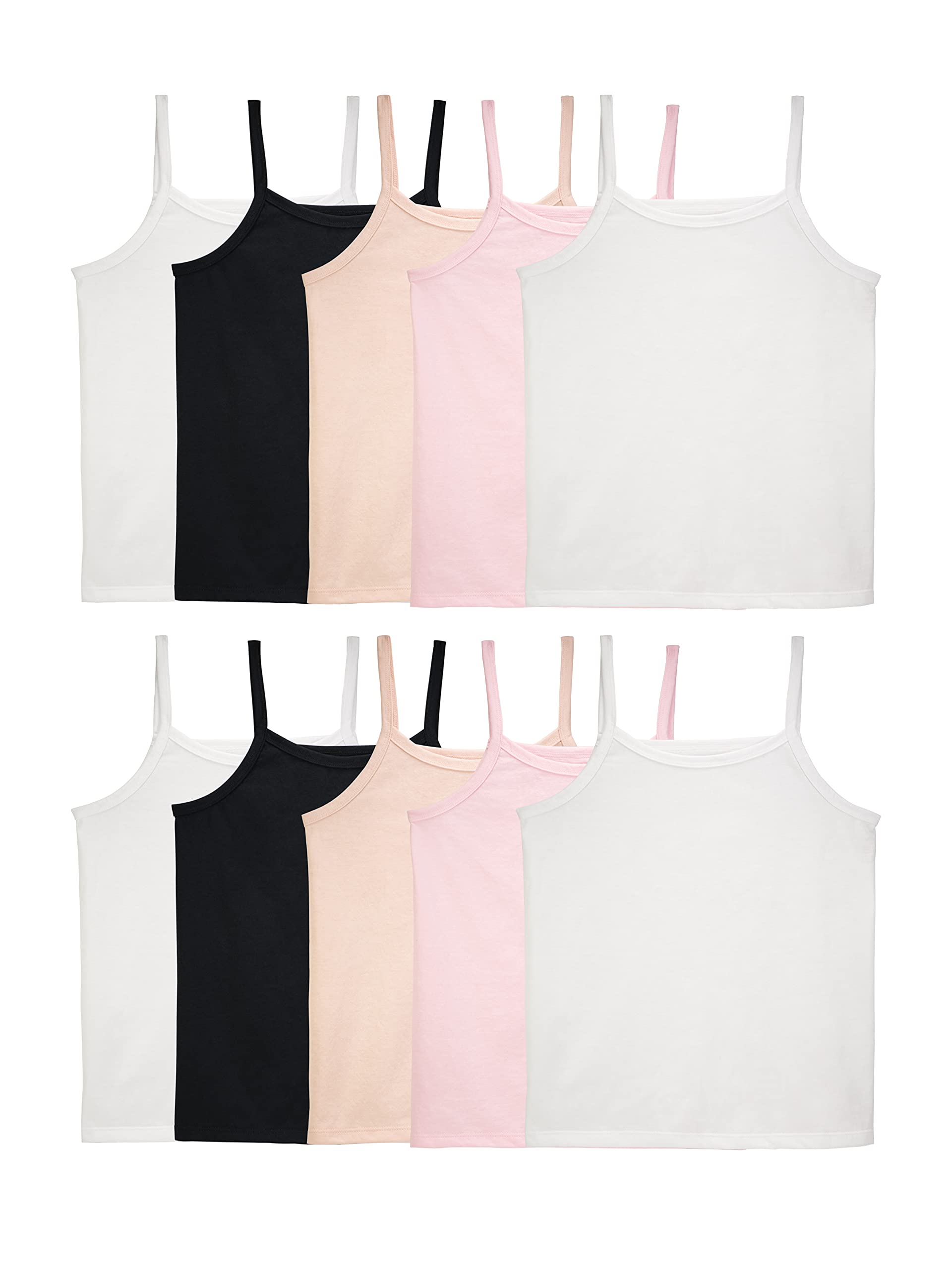 Fruit of the Loom Girls' Undershirts - Soft Cotton Camisoles & Tank Tops for Kids | Perfect for Layering, School Uniforms & Everyday Comfort
