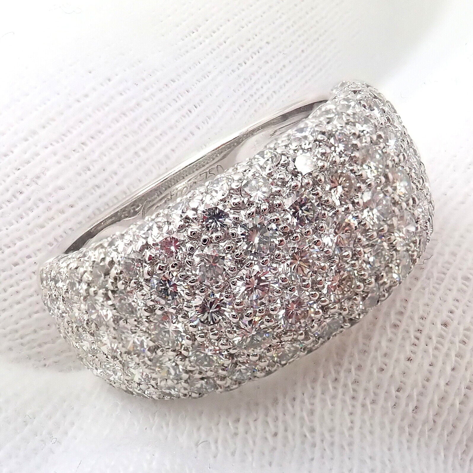 Authentic Cartier 18K White Gold Diamond Wedding Band Ring for Women, Size 53 (US 6.25) - Perfect for Engagement, Anniversary Gifts & Special Occasions
