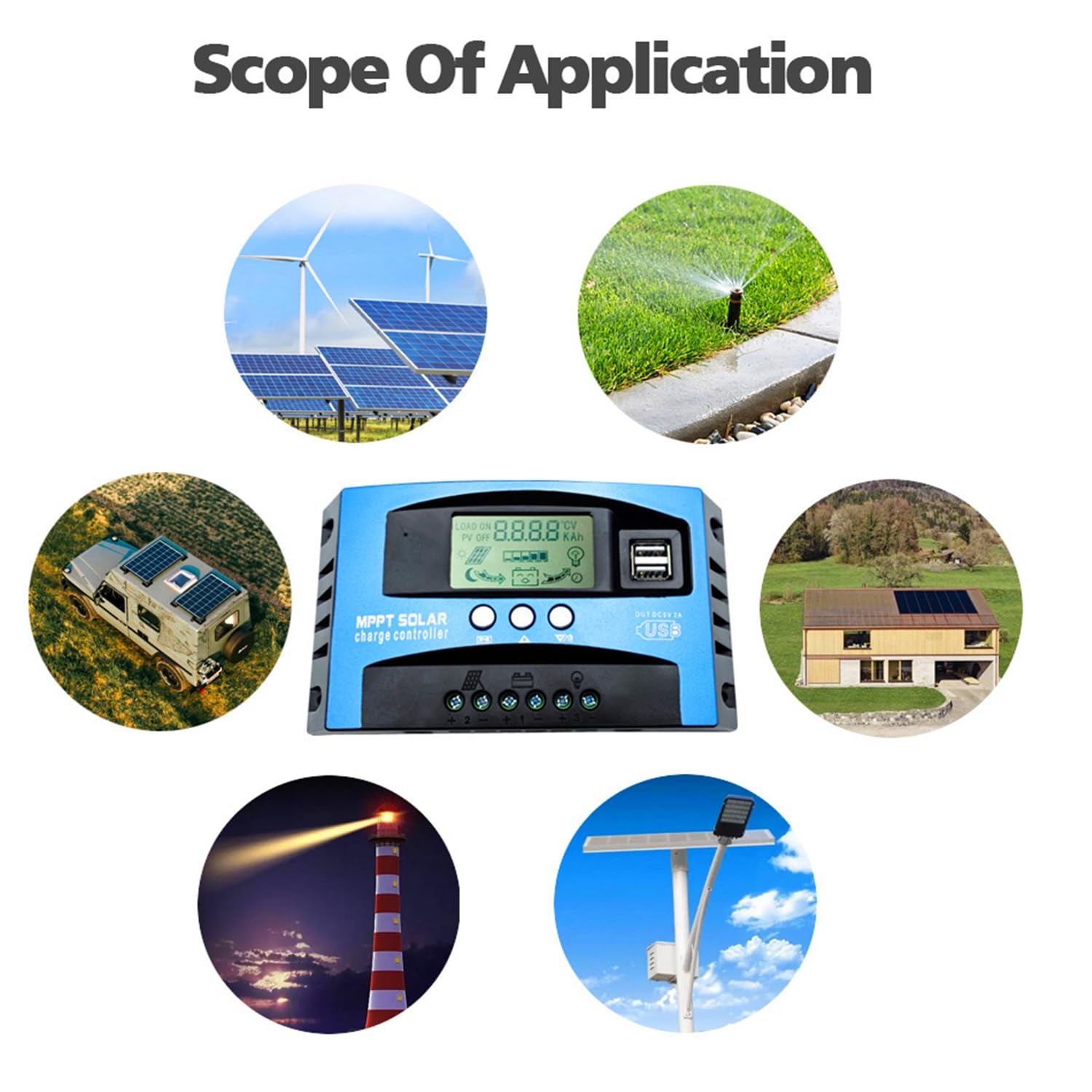 30A PWM Solar Charge Controller 12V/24V Auto - Adjustable LCD Display with Dual USB Ports & Timer - Perfect for RV, Boat, Off-Grid Solar Systems & Home Solar Panel Regulation