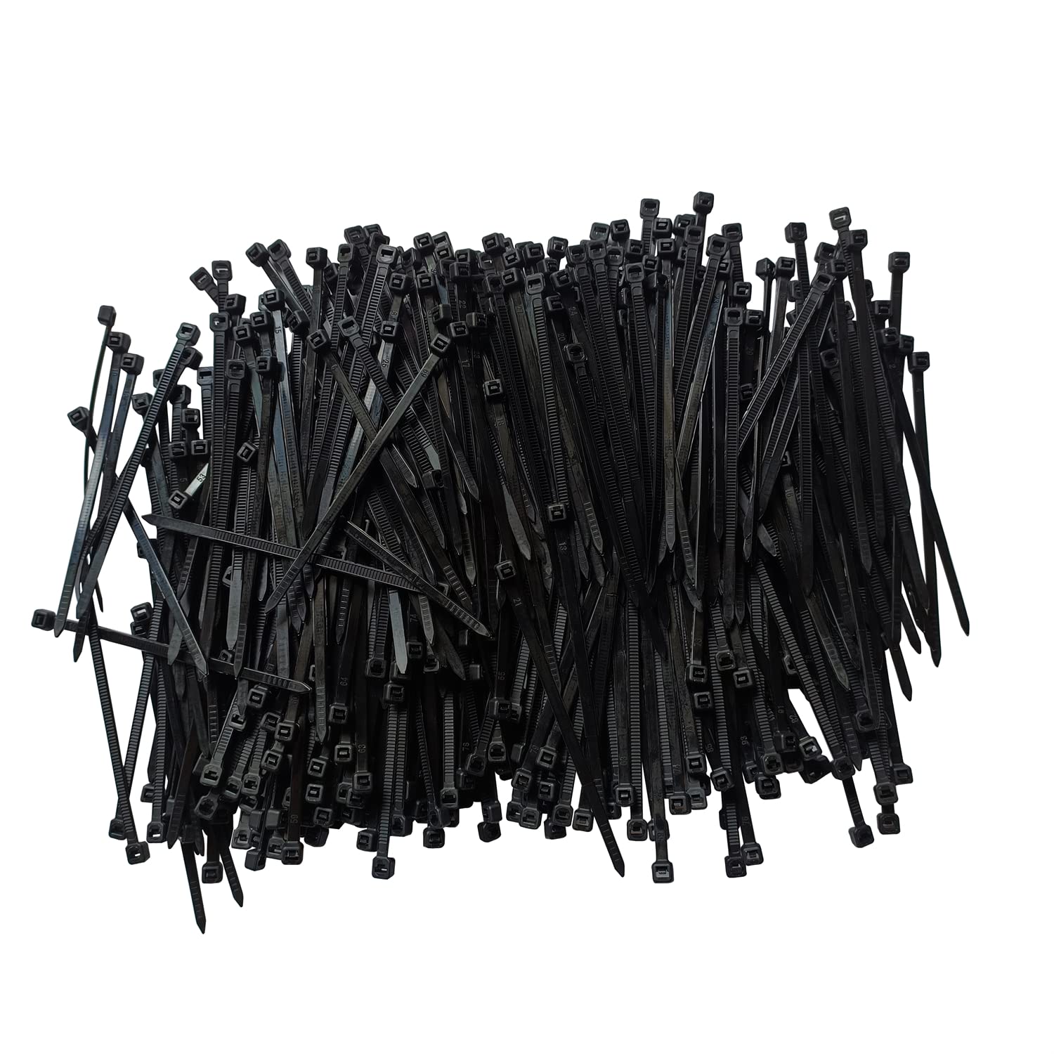 500pcs Heavy Duty 4-Inch Black Nylon Cable Ties - 40lbs Tensile Strength, Self-Locking Zip Ties for Indoor & Outdoor Use - Organizing Wires, Bundling Cables, Securing Plants & DIY Projects