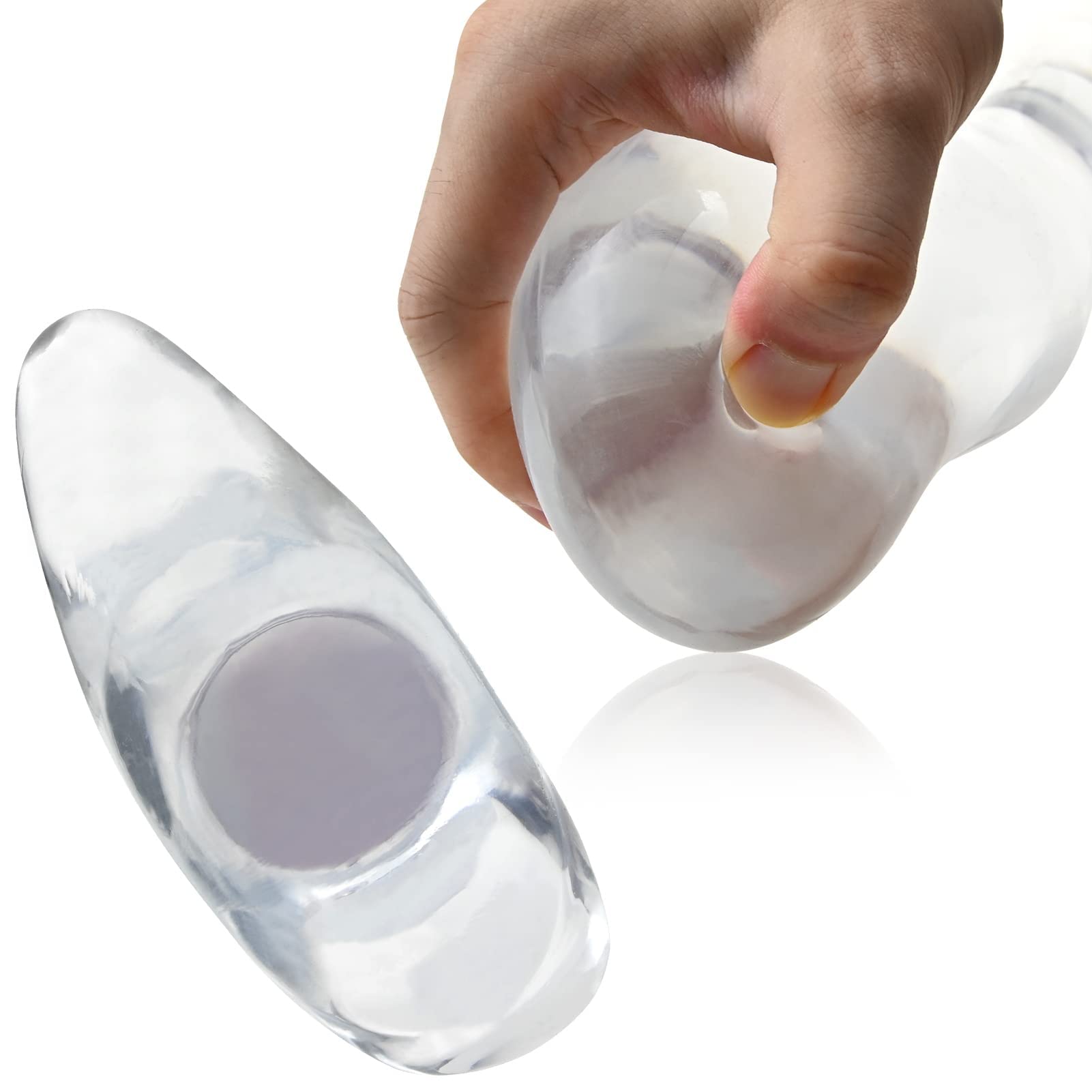 Soft Anal Plugs with Safety Base - Transparent Flexible Butt Plug for Prostate Massage & G-Spot Stimulation | Round Top Design Sex Toy for Beginners & Advanced Users | Perfect for Solo Play, Couples & BDSM Exploration