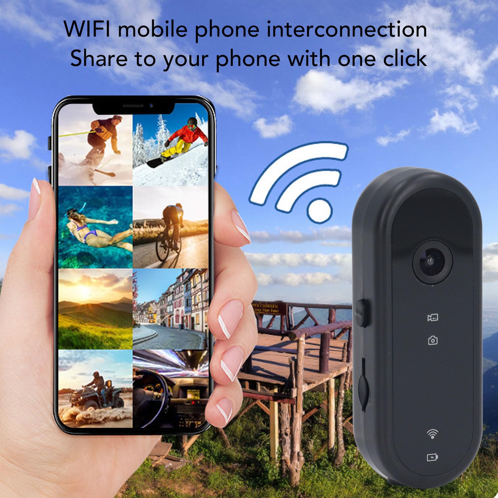 4K Ultra HD Action Camera - 90° Wide Angle Sports Camera with Waterproof Case, Wearable & Pocket-Sized for Vlogging, Cycling, Skiing, Surfing & Outdoor Adventures