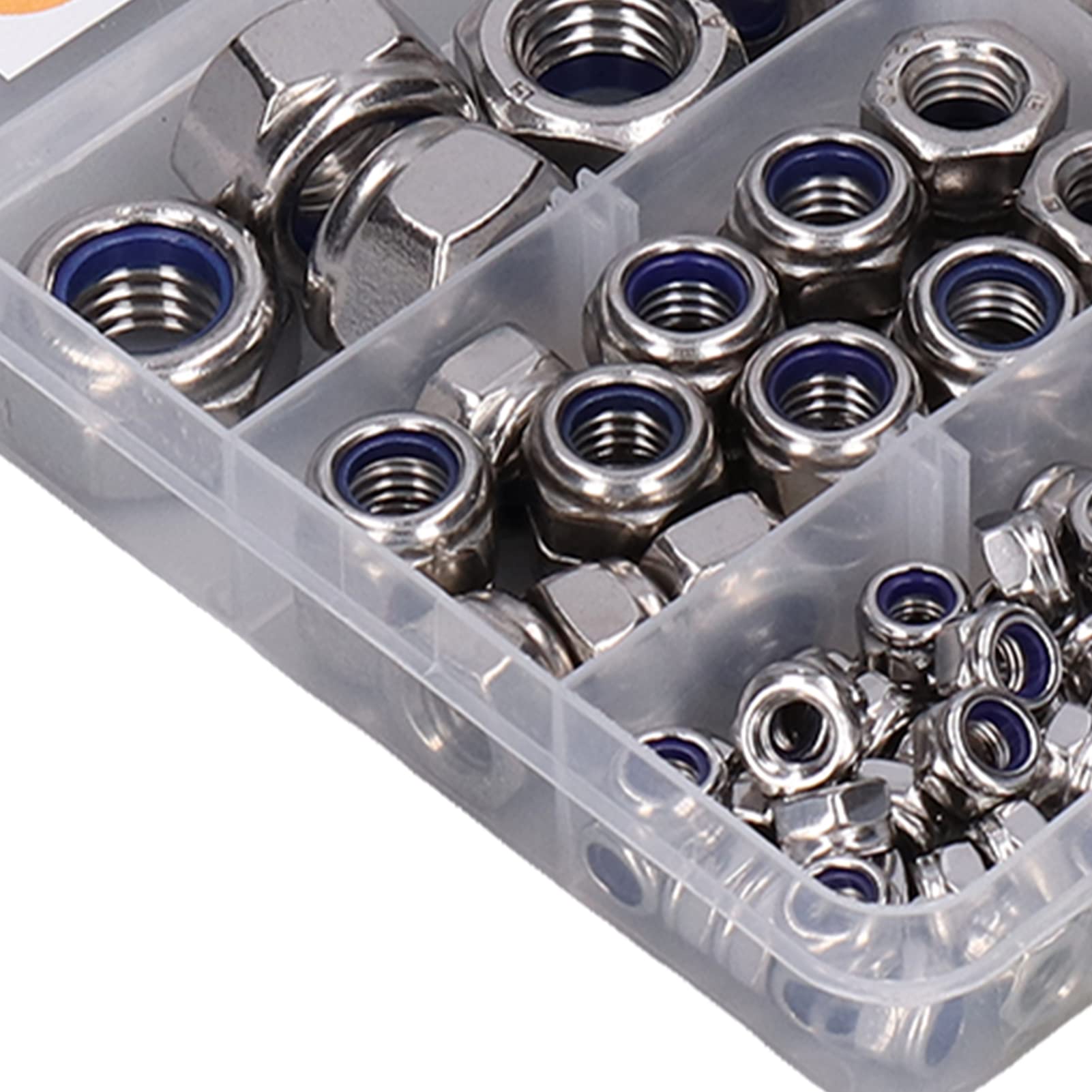 Lock Nuts - 6 Sizes Nylon Insert Locking Nuts for Folding Beds, Electrical Machinery & Hardware - Lightweight, Secure Fastening Solution for DIY Projects & Industrial Applications