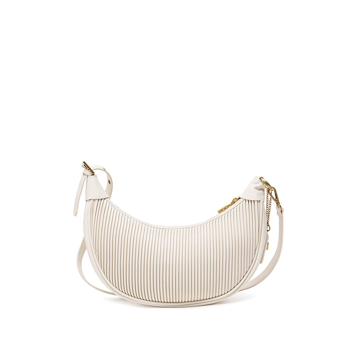 Vegan Leather Crossbody Bag for Women | Coconut Cream Pleated Handbag - Perfect for Work, Travel & Everyday Use