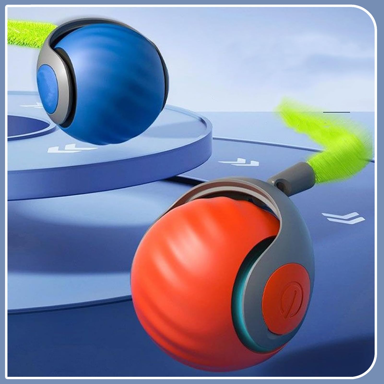Speedy Tail 2.0 Interactive Cat Toy - Automatic Moving USB Rechargeable Smart Ball with Two Speed Settings & Replacement Tail (Blue) - Perfect for Indoor Cats Playtime & Exercise