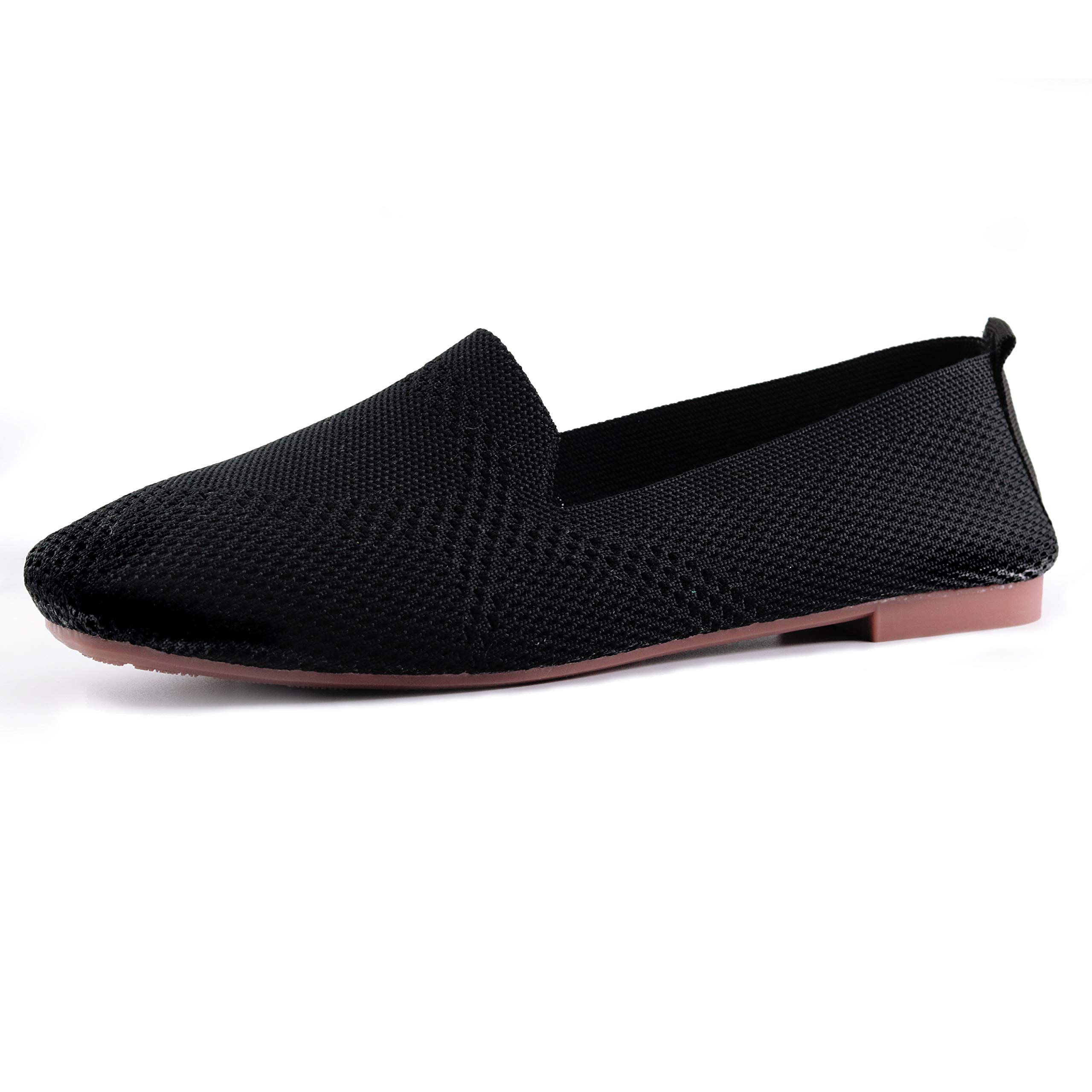 SOFMUO Women's Knit Ballet Flats - Lightweight Slip-On Loafers with Breathable Mesh for Work & Casual Wear | Comfortable Walking Shoes for Office, Travel & Daily Use