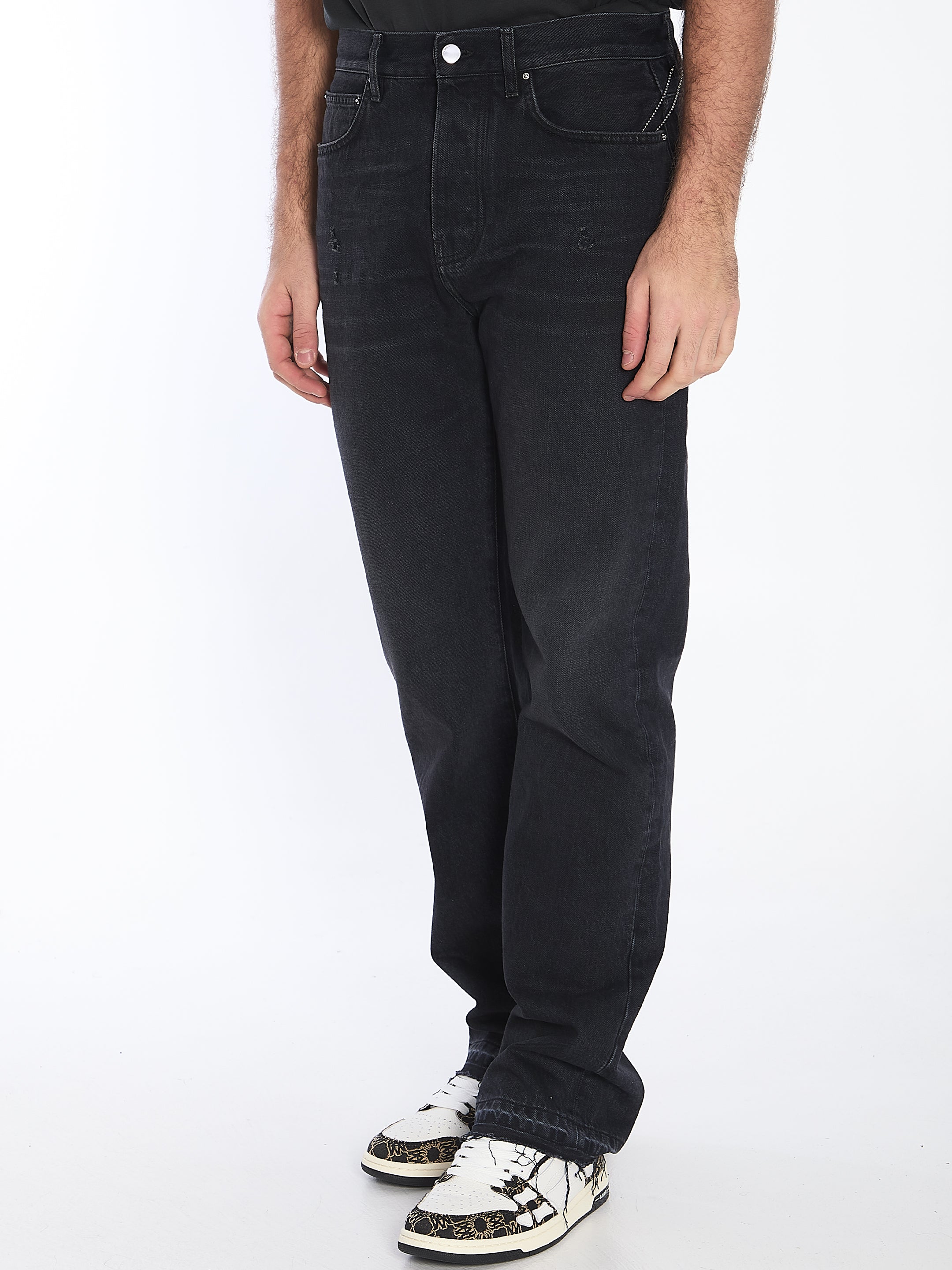 Amiri Released Hem Jeans for Men - Premium Distressed Denim with Raw Edge | Perfect for Streetwear, Casual Outfits & Night Out Looks