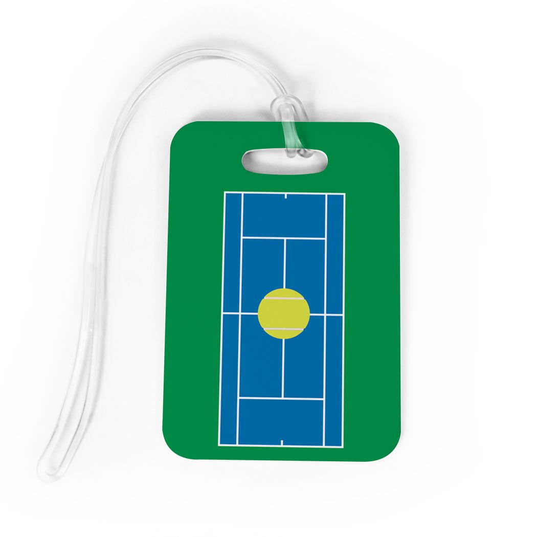 Premium Tennis Luggage Tag with Court Lines - Durable Medium-Sized Bag Tag for Tennis Players | Perfect for Tennis Courts, Travel & Gym Bags