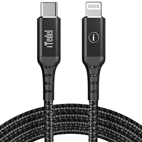 Apple MFi Certified Lightning to USB C Fast Charging Cable 6.6FT - Durable Braided Type C to Lightning Cable for iPhone 14/13/12/11/XS/X/8/7, iPad Pro - Fast Charging & Data Sync - Perfect for Home, Office & Travel Use