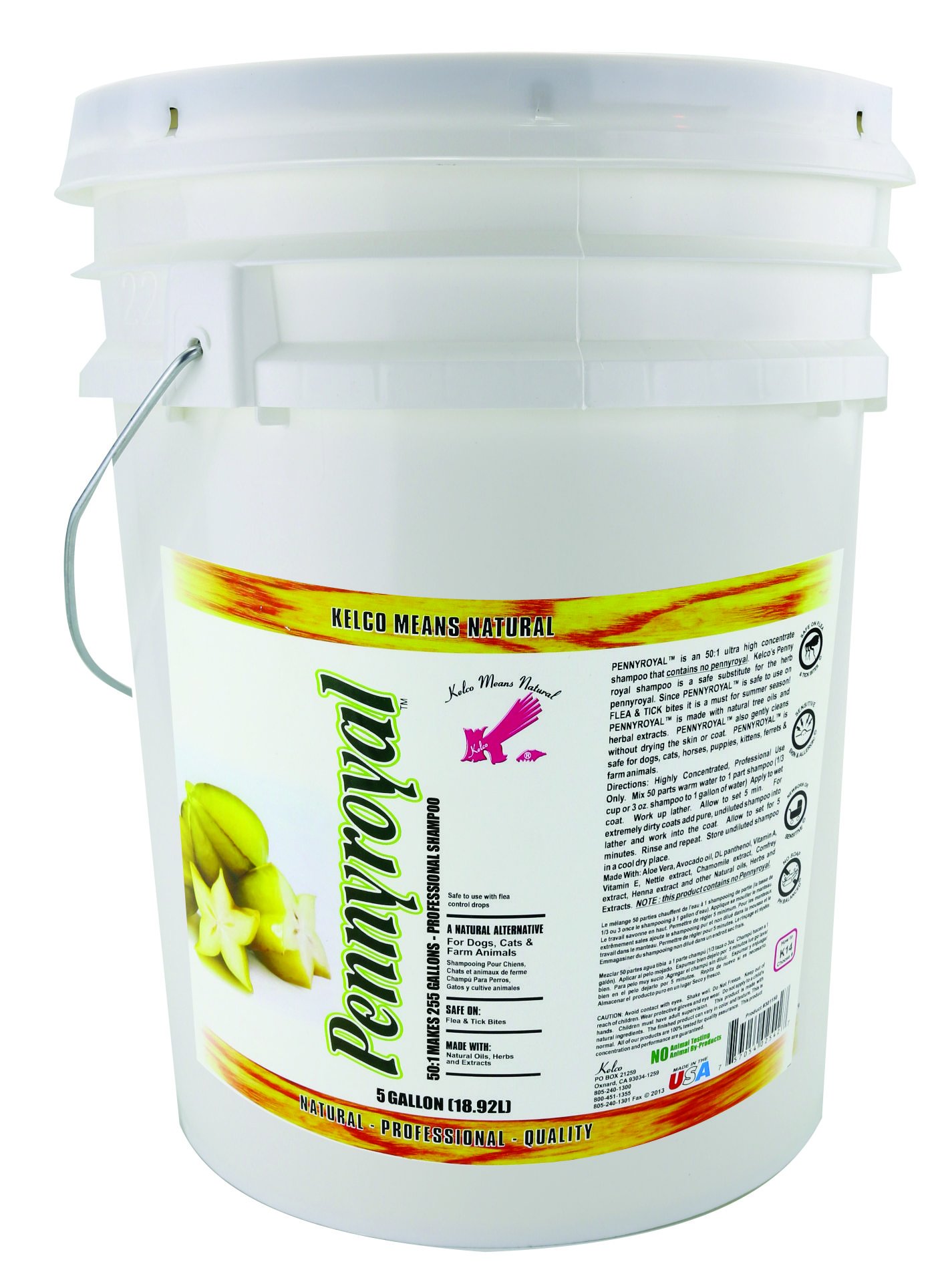 Laube Kelco Pennyroyal Shampoo Concentrate 50:1 (5 Gallon) - Professional Dog Grooming & Flea Control Solution for Pets
