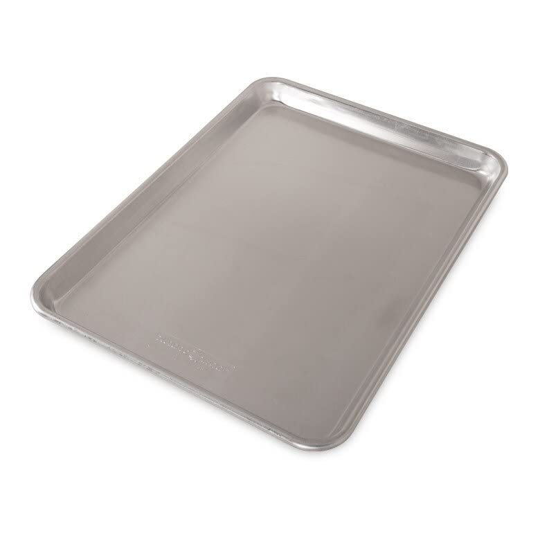 Nordic Ware Natural Aluminum Jelly Roll Pan - 10.5 x 15.5 Inch Non-Stick Baking Sheet for Cakes, Cookies & Swiss Rolls - Perfect for Home Bakers & Holiday Desserts