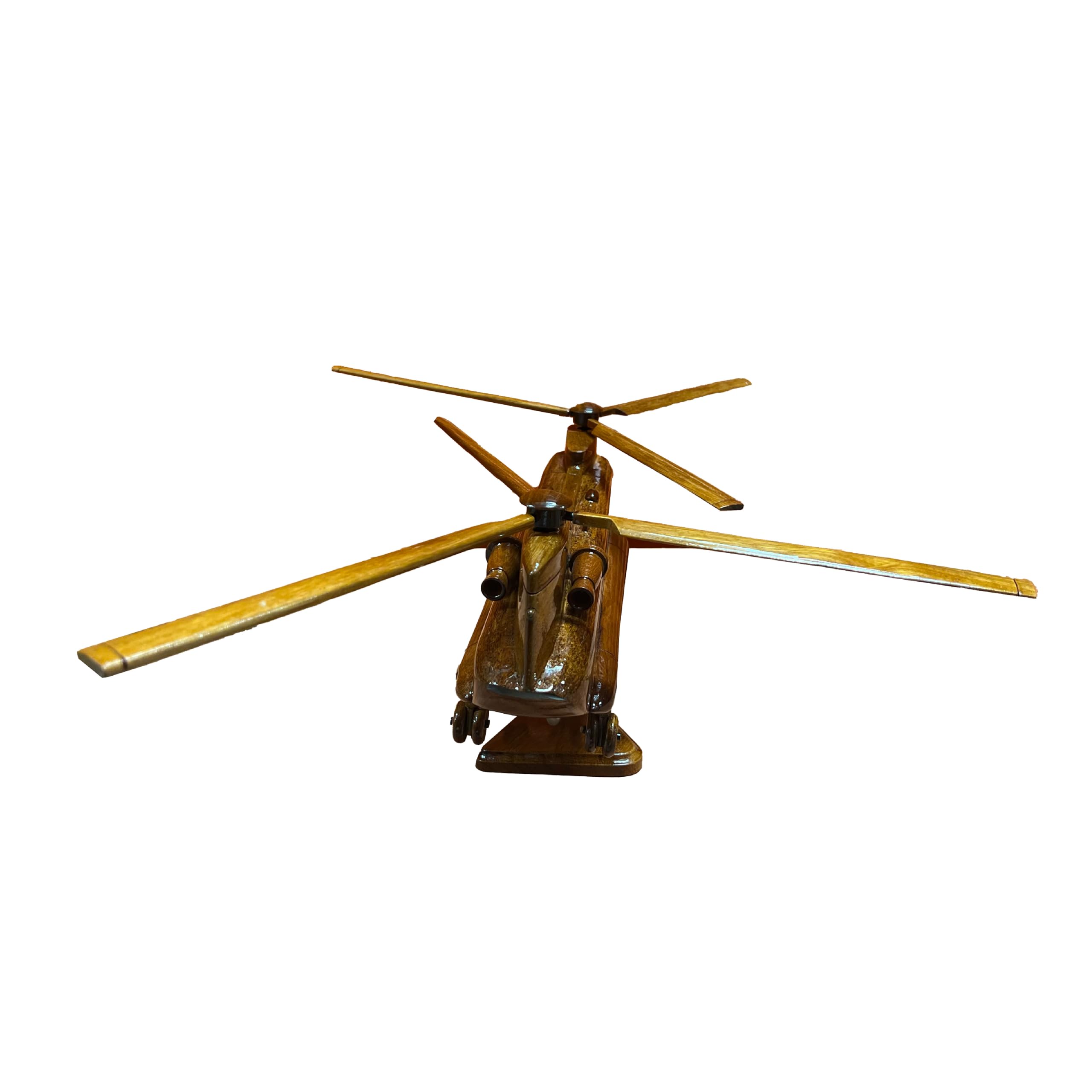 CH-47 Chinook Helicopter Mahogany Wood Desktop Model - Collectible Military Aircraft Replica for Office Decor, Aviation Enthusiasts & Gift Ideas
