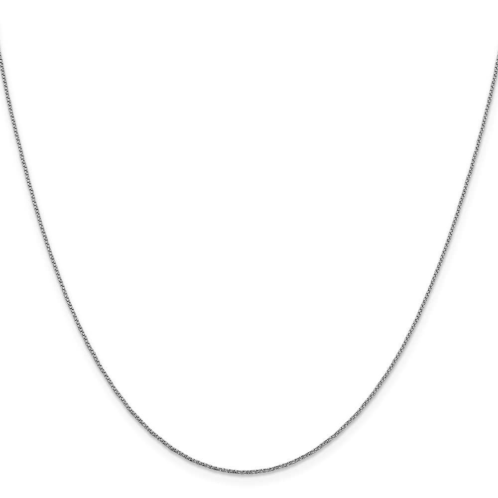 14K White Gold 0.9mm Diamond Cut Twisted Box Chain Necklace - Elegant Fine Jewelry for Women | Perfect for Weddings, Anniversaries & Special Occasions