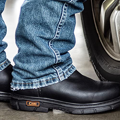 CEBU Men's Max 10 Inch Steel Toe Work Boots - Waterproof, Slip Resistant, Comfortable for Construction & Outdoor Work - Heavy Duty Safety Shoes for Industrial, Warehouse, and Landscaping Jobs