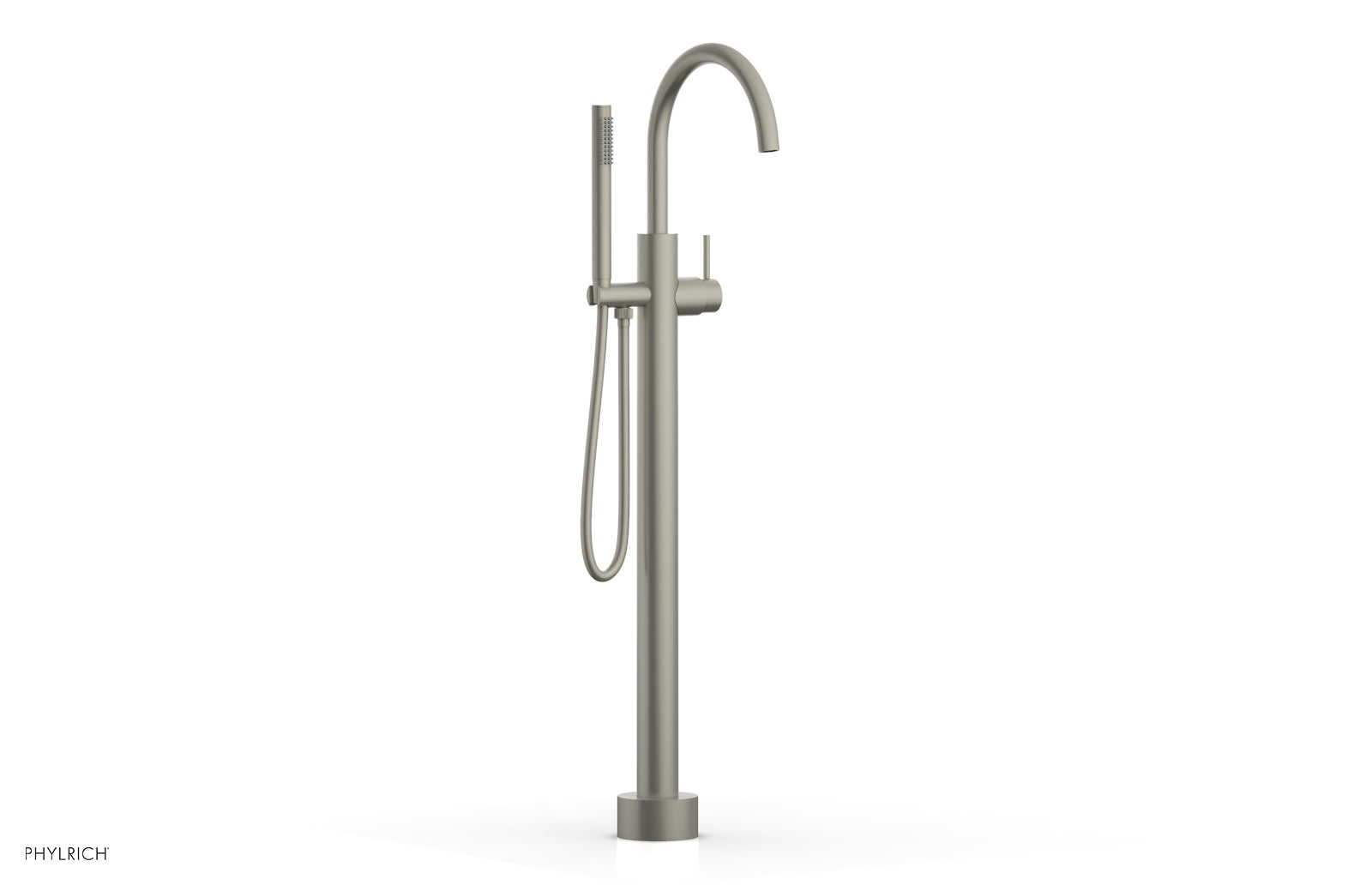 BASIC II Tall Floor Mount Tub Filler with Lever Handle & Hand Shower - 230 45 01 - Perfect for Modern Bathrooms & Spa-Like Showers