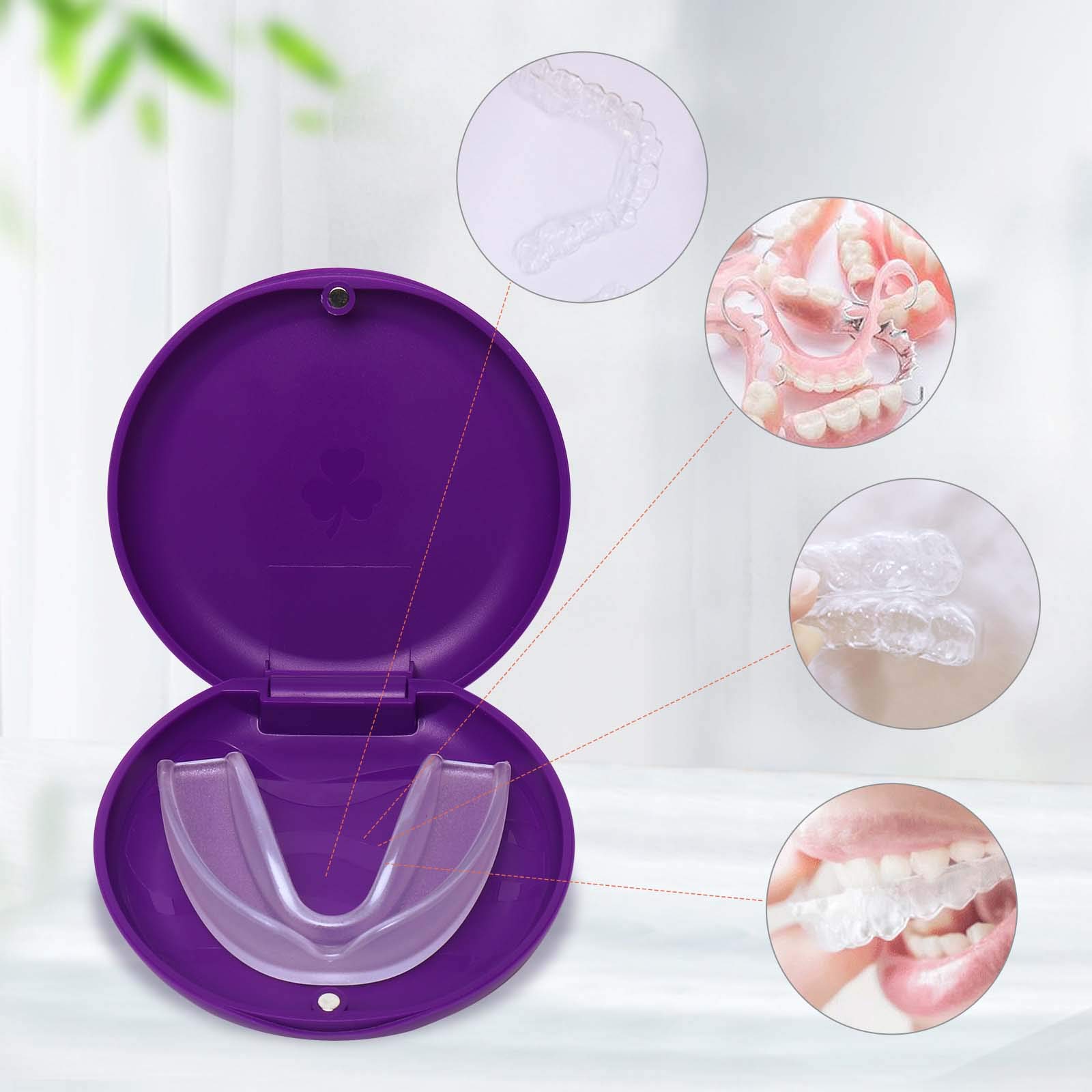 2 Pack Orthodontic Retainer Cases - Durable Solid Plastic Teeth Retainer Storage Box (Purple) | Perfect for Nighttime Use, Travel & Dental Appointments