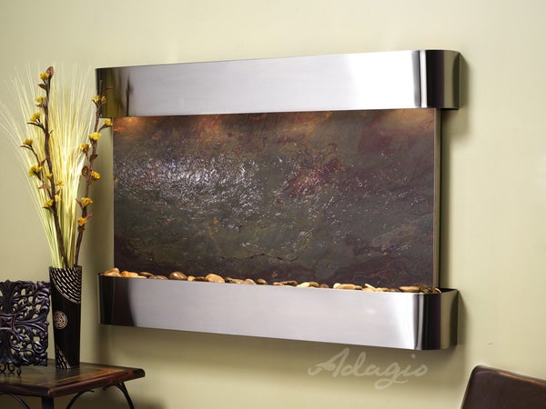 Adagio Sunrise Springs Round Stainless Steel Multi-Color Featherstone SSR2014 - Elegant Home Decor for Living Room, Bedroom & Office