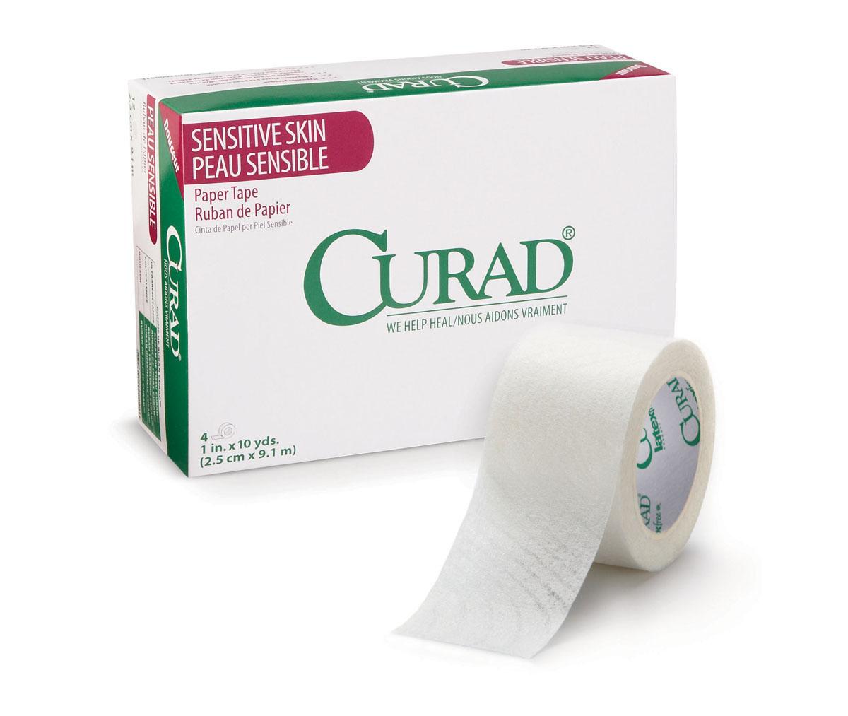 CURAD Sensitive Paper Adhesive Tape - Hypoallergenic Medical Tape for Wounds & Sensitive Skin | First Aid, Bandage Securing, Nursing Care, Crafting & Office Use
