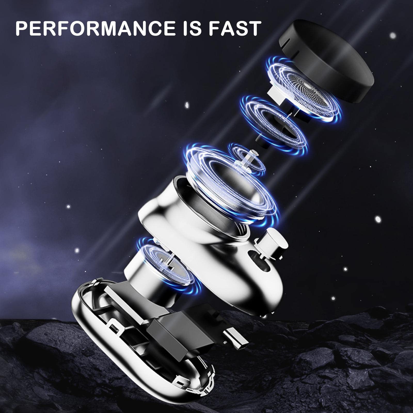 MACITA Mini Electric Shaver - Portable USB Rechargeable Wet/Dry Shaver with Blades for Men & Women, Travel & Gym Use (Blue)