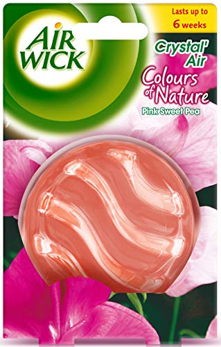 Air Wick Crystal Air Freshener Refill - Pink Sweet Pea Scent (5.21g) | Long-Lasting Fragrance for Home, Office & Car | Eliminates Odors & Freshens Air