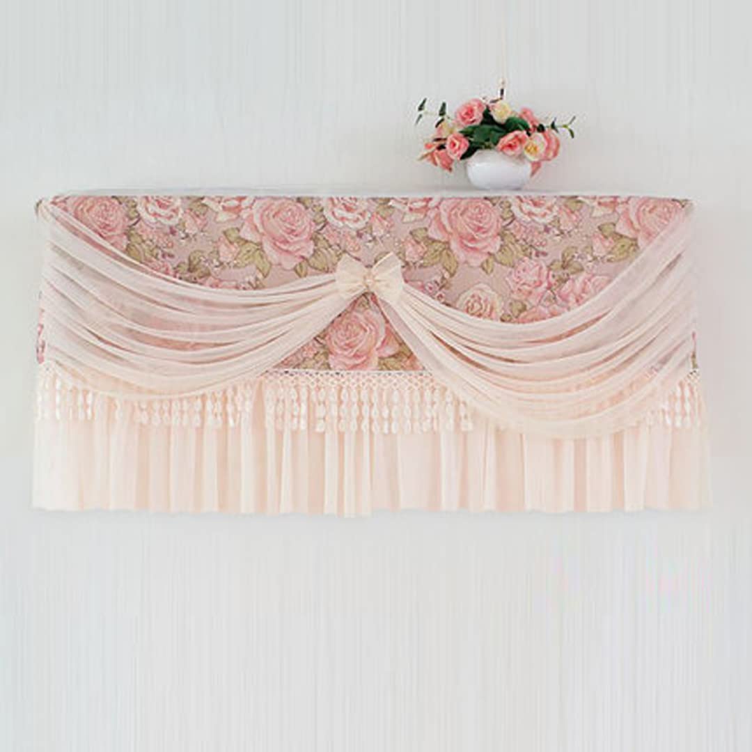 Elegant Pink Lace Bow Wall Hanging Air Conditioner Cover - 80cm Dust Protector for Home & Office AC Units | Perfect for Bedroom, Living Room Decor and AC Protection