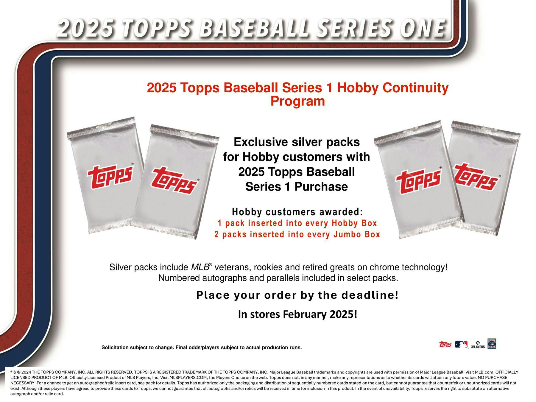 2025 Topps Series 1 Baseball Hobby Jumbo Box - 24 Packs, 480 Cards - Collectible Trading Cards for MLB Fans & Sports Memorabilia Collectors - Perfect for Gifts, Investments, and Fantasy Baseball Enthusiasts