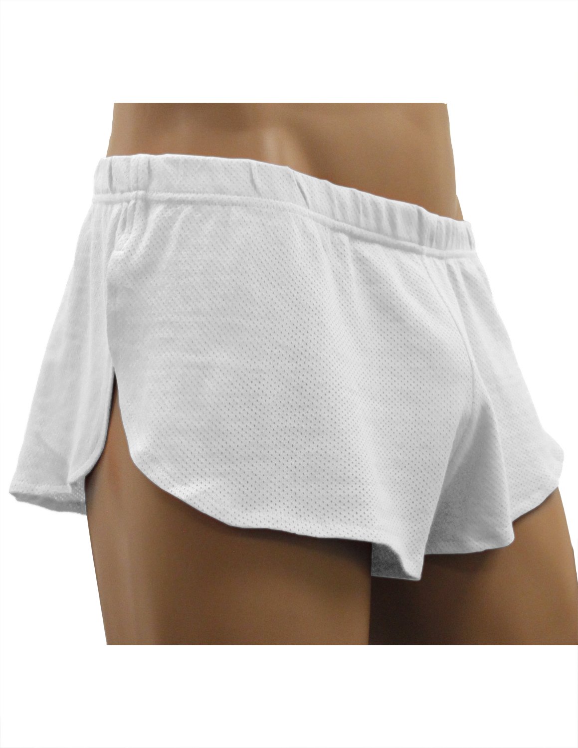 Men's Breathable Cotton Mesh Side Split Running Shorts - Lightweight & Comfortable for Gym, Jogging, and Outdoor Activities