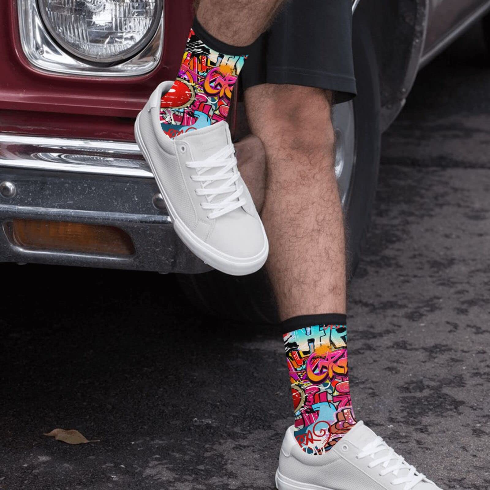 Funny Crazy Novelty Crew Tube Socks for Men & Women - Casual Athletic Sport Dress Socks - Perfect for Gifts, Cosplay, and Everyday Wear