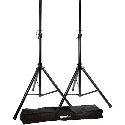 Gemini ST Speaker Stands with Carrying Bag (Pair) - Heavy Duty Adjustable Speaker Stands for DJ, PA, and Studio Use - Perfect for Live Performances, Home Studios, and Events