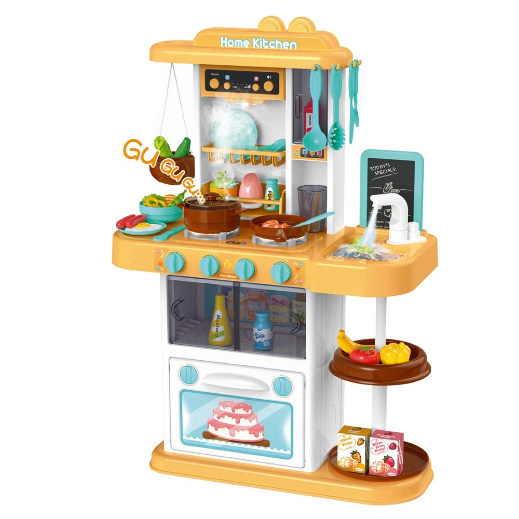 CSBYBD Kids Play Kitchen Set - 24x13x28.5 Inches Multicolor Toy Kitchen with Realistic Lights & Sounds | Pretend Play Kitchen Accessories for Toddlers & Children | Perfect for Birthday Gifts, Role Play & Early Learning