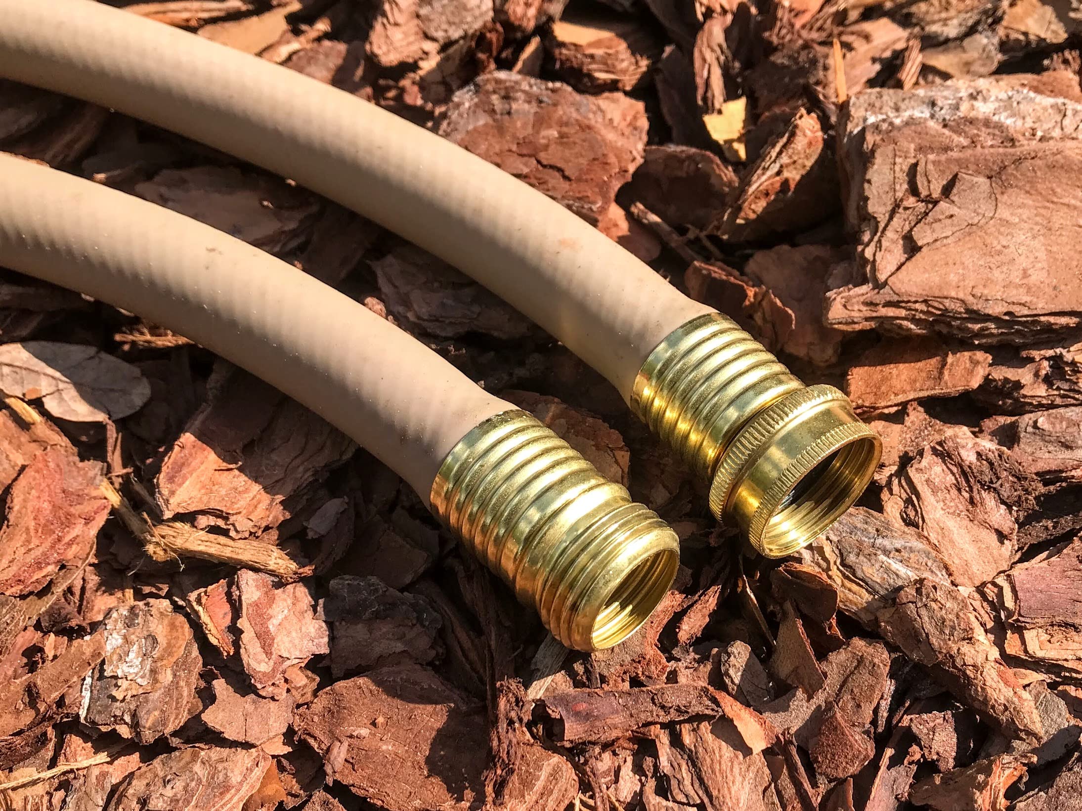14ft Short Garden Hose - Heavy Duty 150 PSI, Kink Resistant & Drinking Water Safe | 5/8 Inch 14 Feet Tan Extension Hose for Outdoor Use, Hose Reels, Gardening, Lawn Care, Car Washing & Pet Cleaning