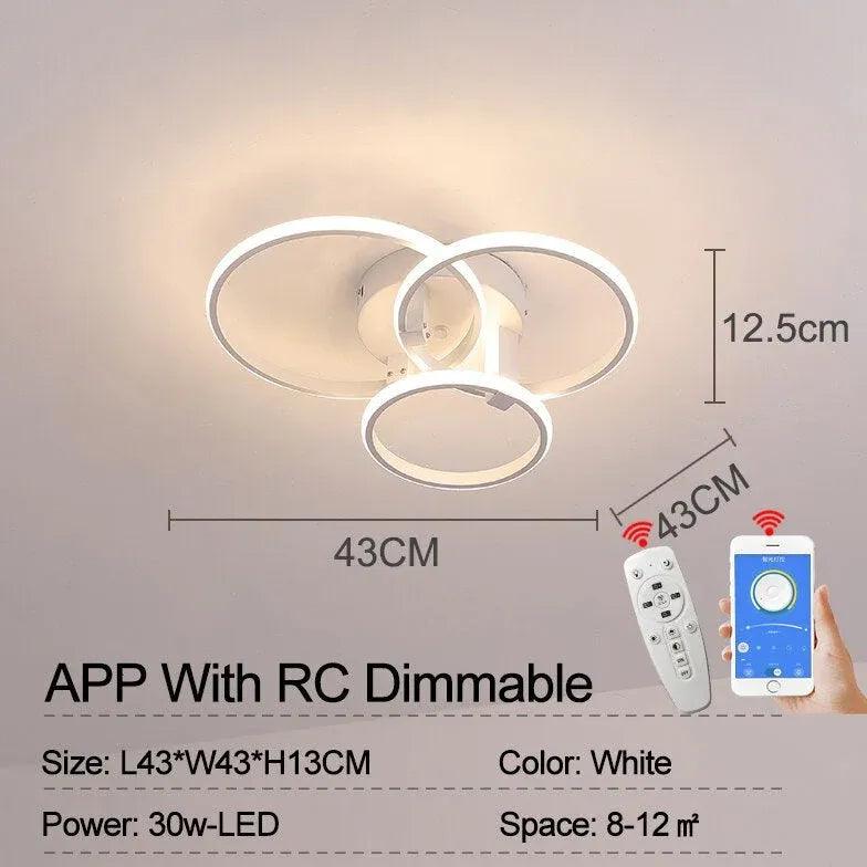 Modern LED Pendant Light with Ring Design - Stylish Ceiling Lighting for Living Room, Bedroom, and Dining Area