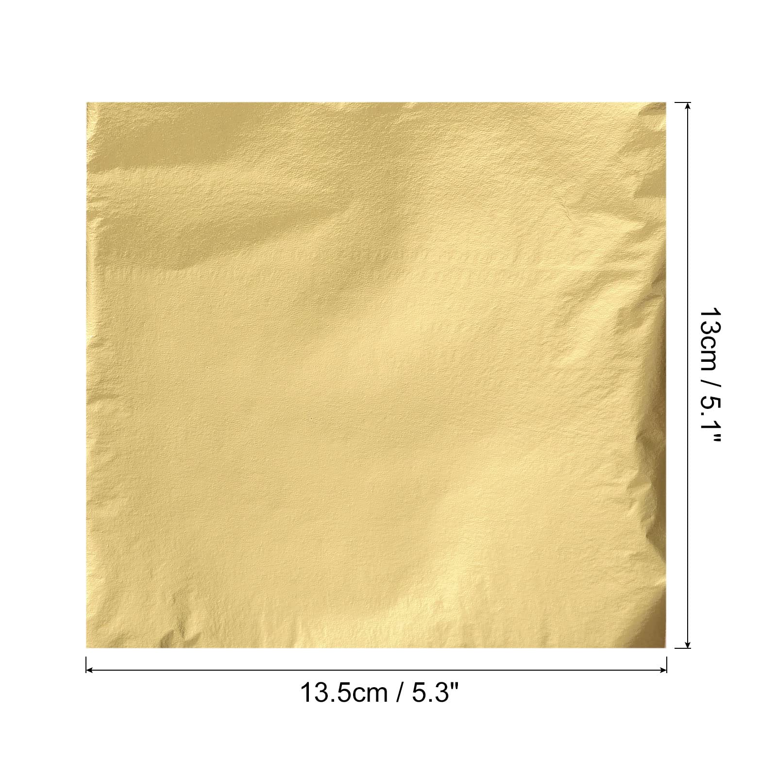 Premium Gold Leaf Foil Sheets for Art & Craft - 5.3 x 5.1 Inch (Pack of 100) - Perfect for Gilding, Painting, Sculpture & DIY Home Decor Projects