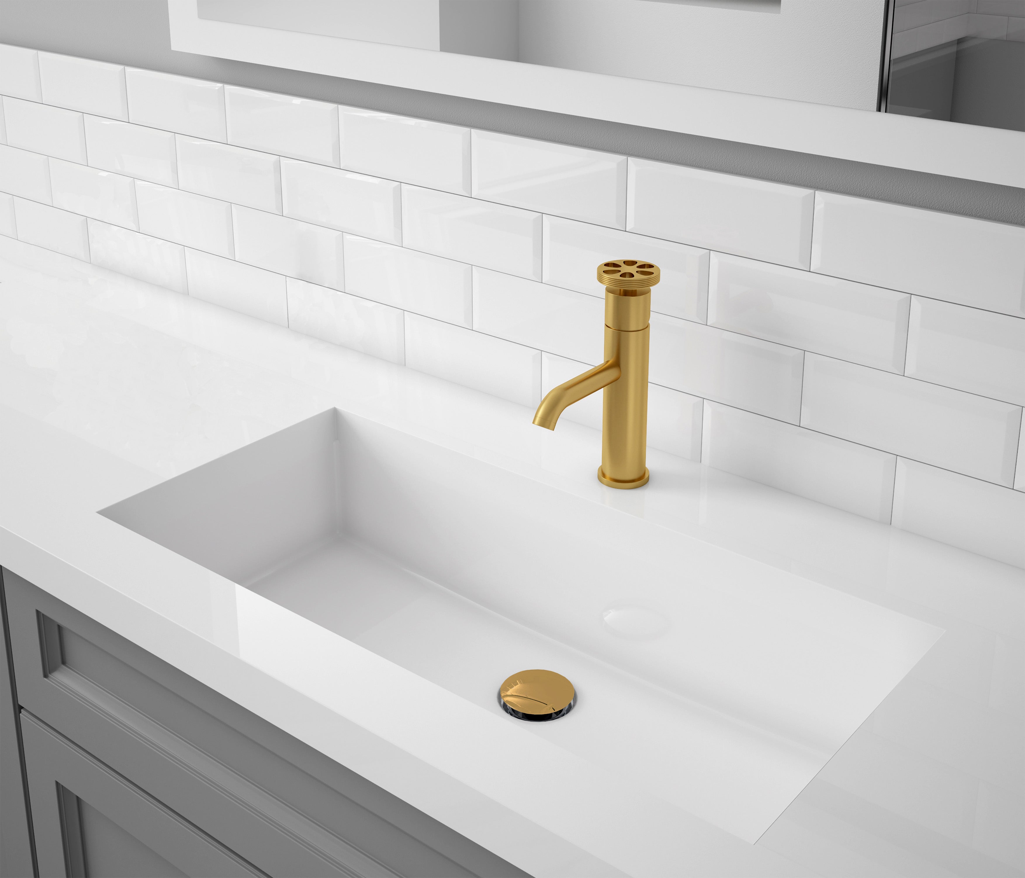 Ancona Nova Series Single Lever Bathroom Faucet - Brushed Titanium Gold Finish for Modern Vanity Sinks | Perfect for Home, Hotel & Luxury Bathroom Renovations