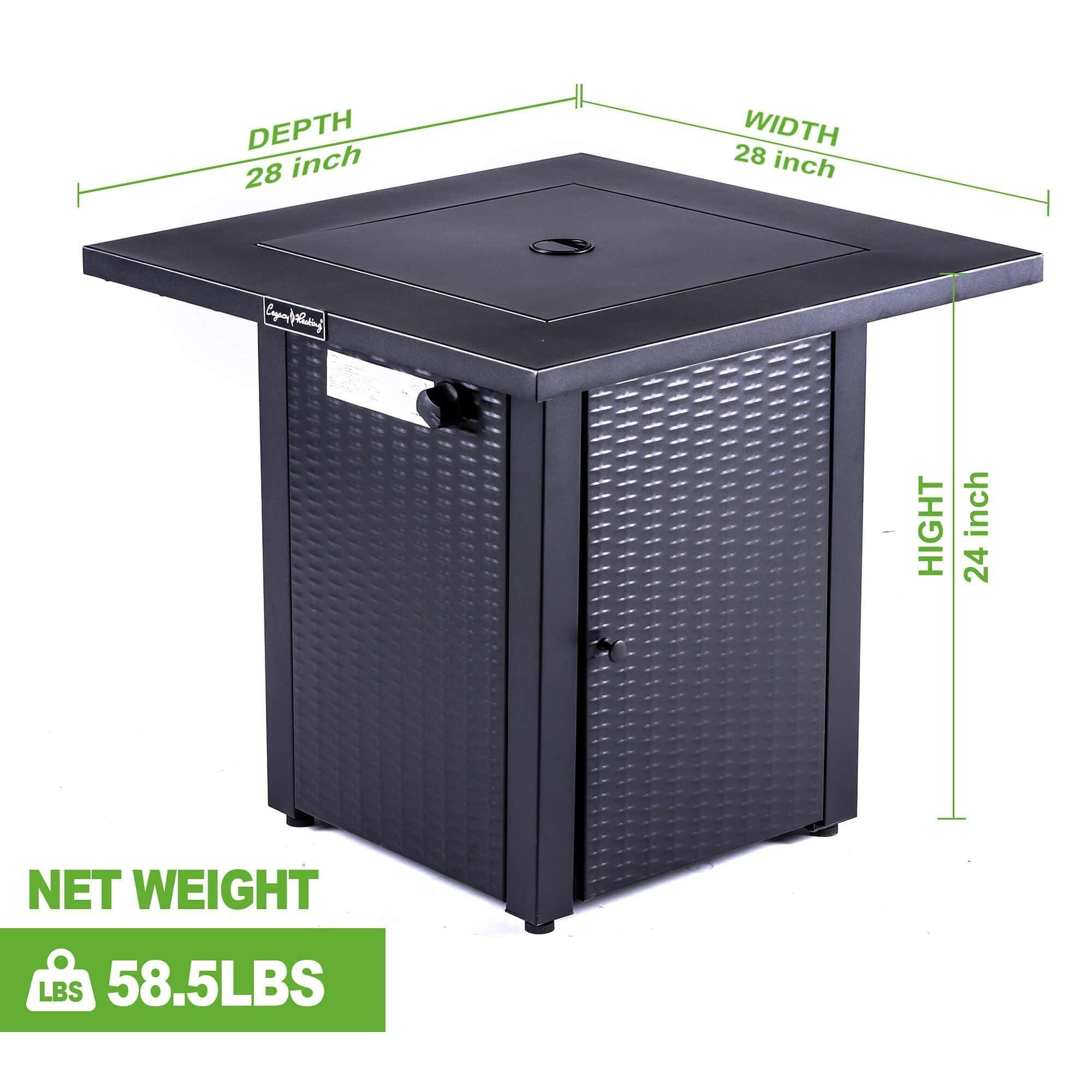 28in Outdoor Propane Fire Pit Table - 50,000 BTU Gas Fire Pit with Lid & ETL Certified - Perfect for Garden, Patio, Backyard & Poolside Gatherings