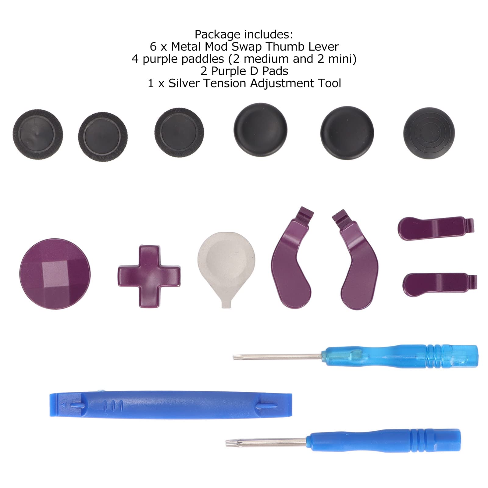 Premium Stainless Steel Xbox One Elite Series 2 Controller Accessories Kit - Durable Replacement Parts with Textured Grips & Adjustable Tools for Enhanced Gaming Performance (Perfect for Competitive Gaming, Long Sessions & Controller Customization)