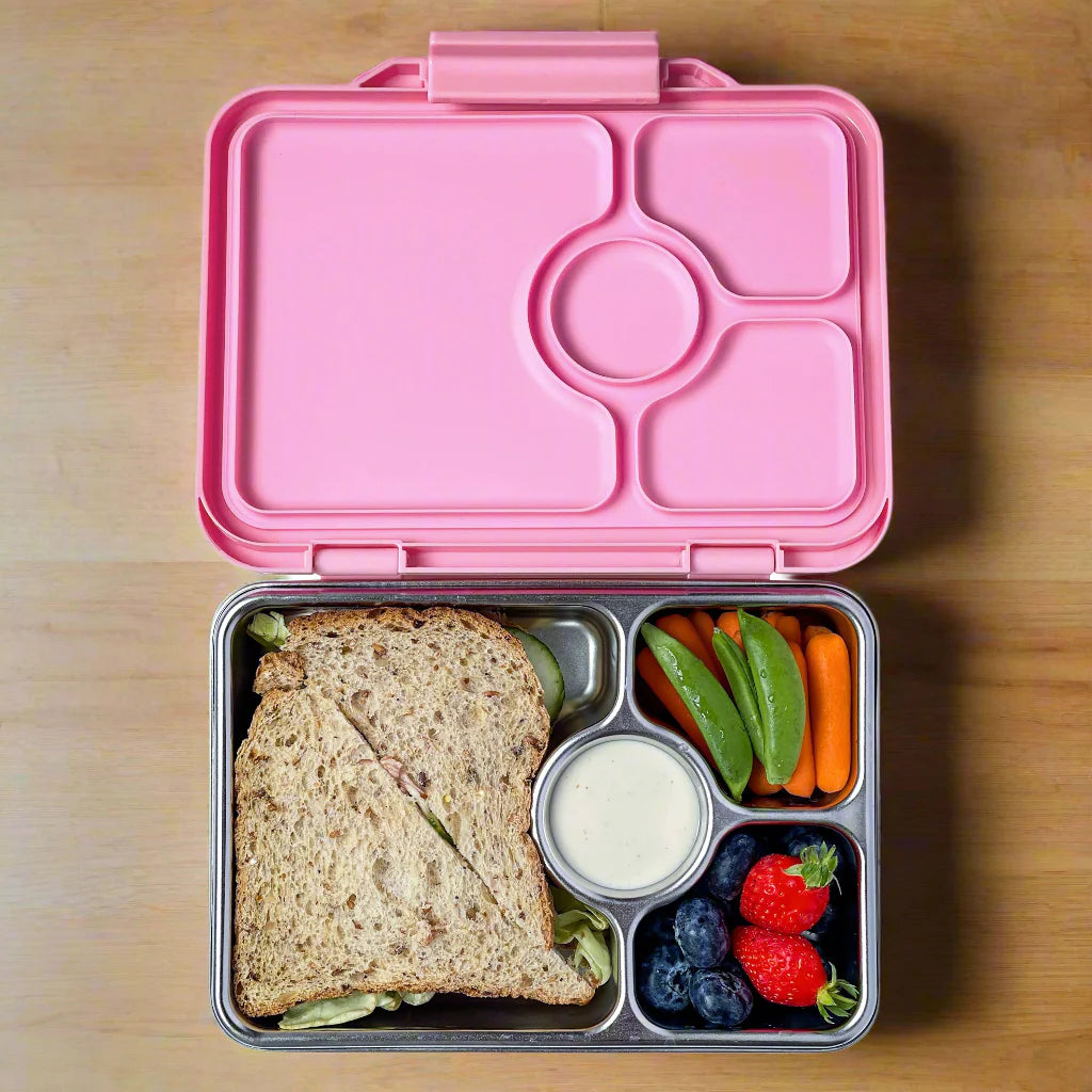 Yumbox Prêt Stainless Steel Lunch Box - Leak Proof Bento Box for Kids & Adults | Versailles Pink | Perfect for School, Work, Picnics & Travel