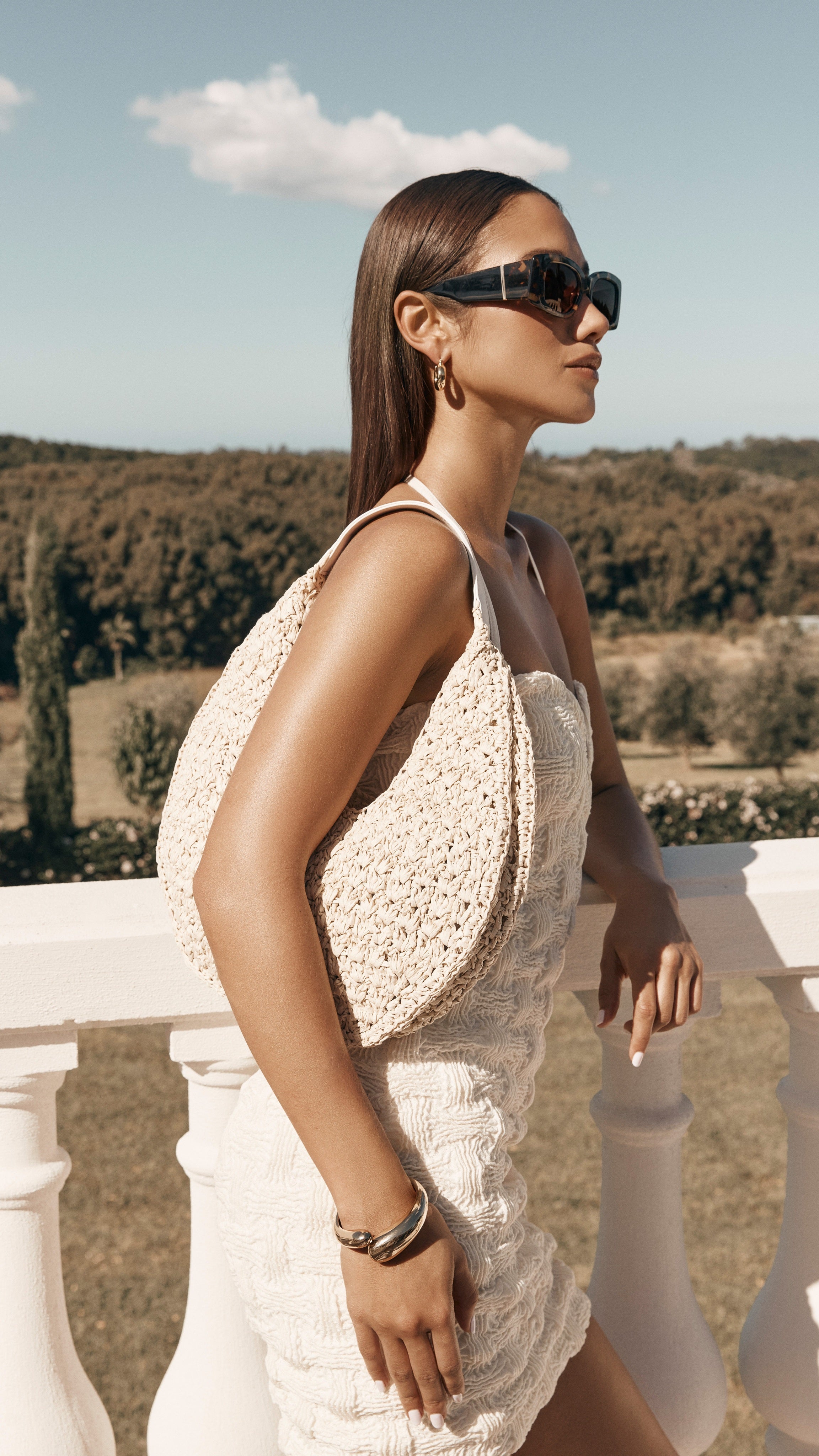 Stylish Jasmine Shoulder Bag - Natural Raffia White Handbag for Women | Perfect for Beach, Summer Outfits & Casual Wear