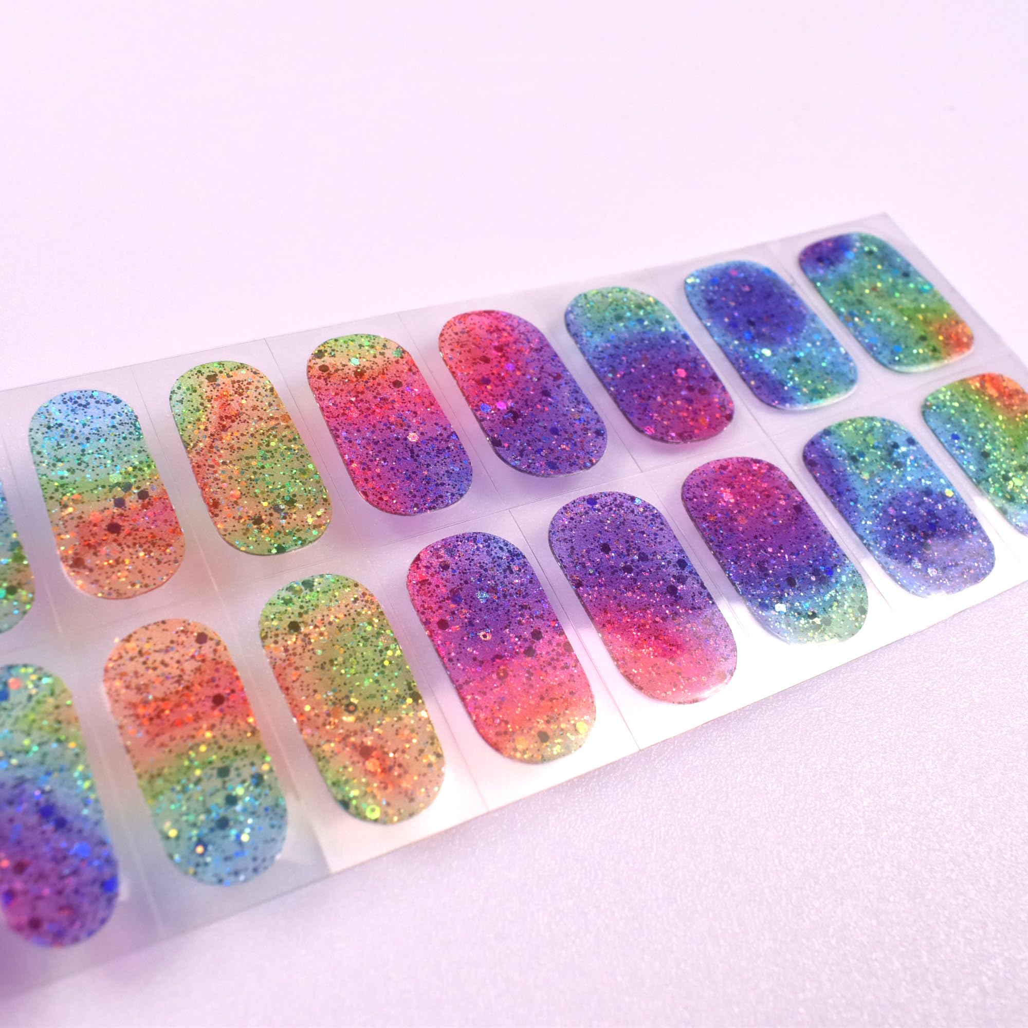 Glitter Nail Polish Stickers - Waterproof Long Lasting Nail Art Wraps with Sequins, No UV Lamp Needed | Perfect for DIY Manicures, Parties & Special Occasions