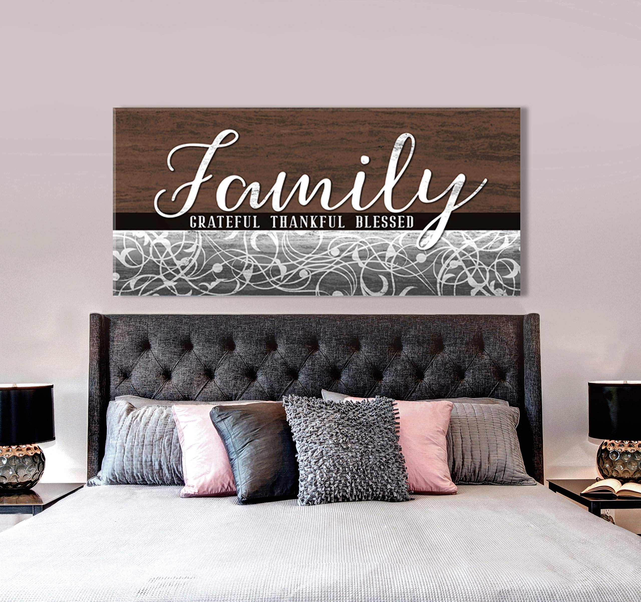 Farmhouse Decor - Family Wall Art Canvas (60x27) for Living Room & Home