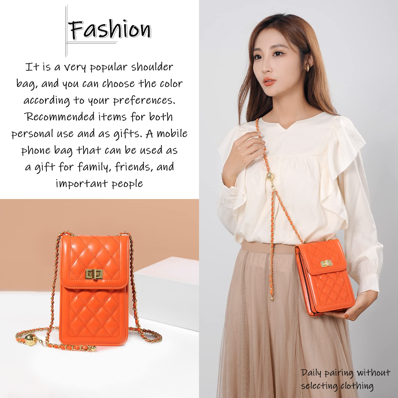 FSD.WG Women's Small Crossbody Leather Phone Purse - Mini Messenger Shoulder Bag with Wallet - Perfect for Travel, Shopping & Everyday Use